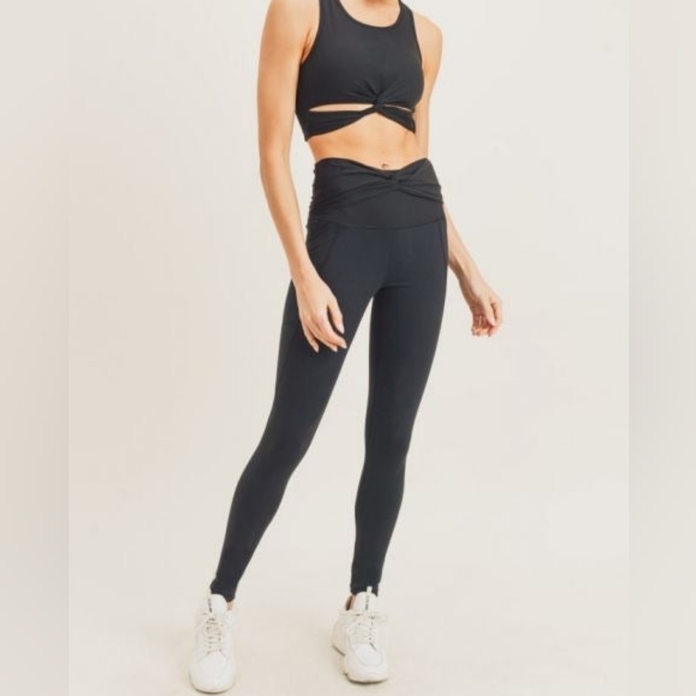 Mono B Twisted High Waist Leggings - Size L